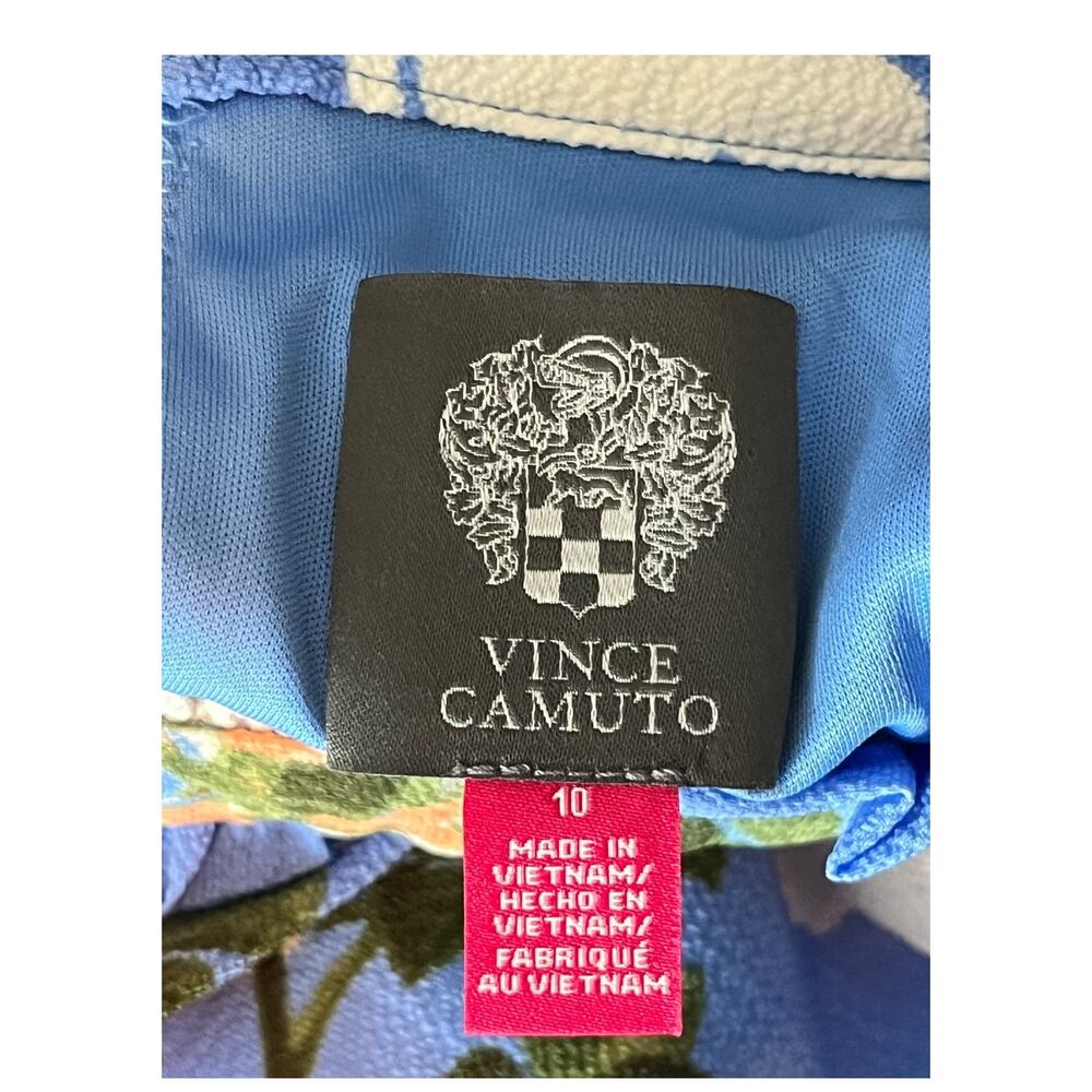 Vince Camuto dress floral print fit flare blue size 10 - Picture 5 of 6